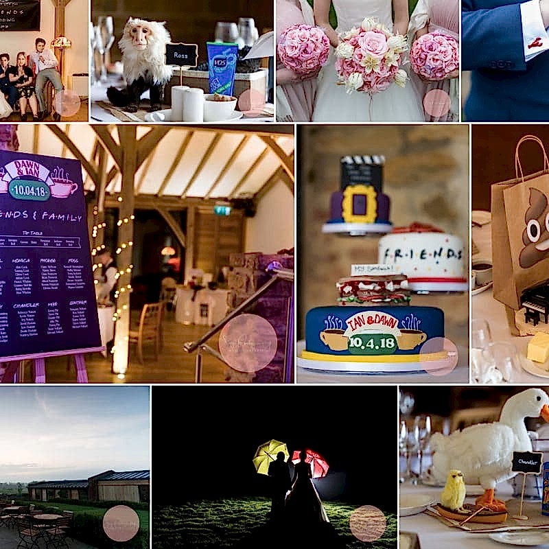 Friends themed wedding at Dodford Manor