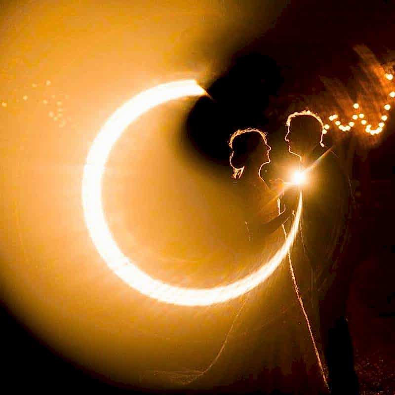 Beautiful portrait of the Bride and Groom at night